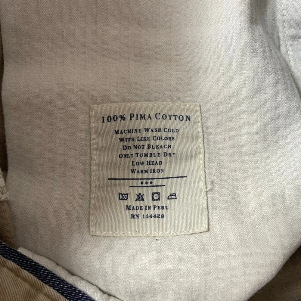 Duck Head O'Bryan Pant Mens 33x30 Beige Pima Cotton Chino Preppy Office Casual